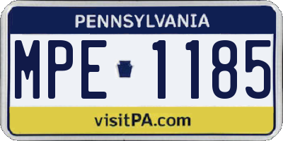 PA license plate MPE1185