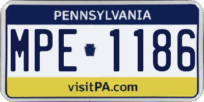 PA license plate MPE1186