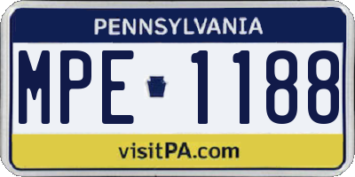 PA license plate MPE1188