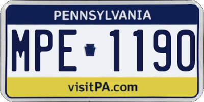 PA license plate MPE1190