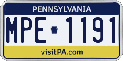 PA license plate MPE1191