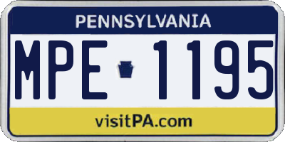PA license plate MPE1195