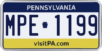 PA license plate MPE1199