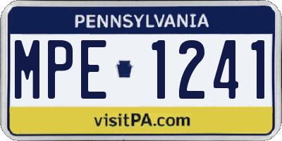 PA license plate MPE1241