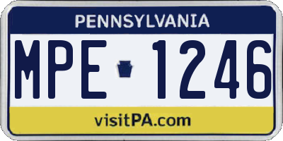PA license plate MPE1246