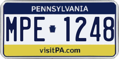 PA license plate MPE1248