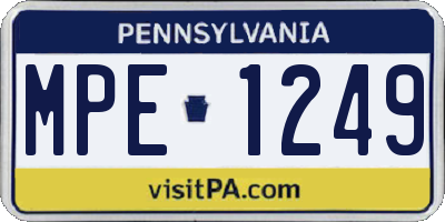 PA license plate MPE1249