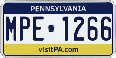 PA license plate MPE1266
