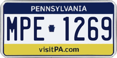 PA license plate MPE1269