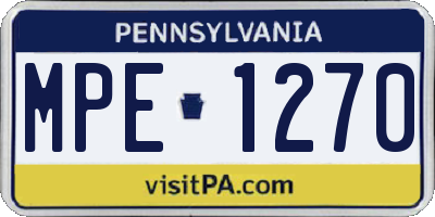 PA license plate MPE1270