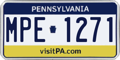 PA license plate MPE1271