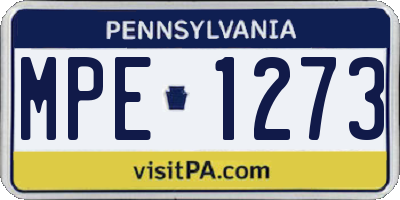 PA license plate MPE1273
