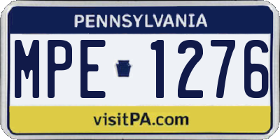 PA license plate MPE1276