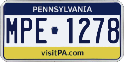 PA license plate MPE1278