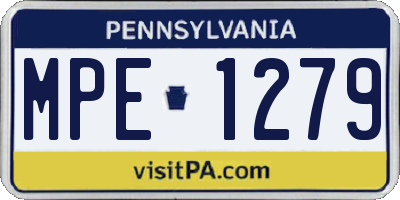 PA license plate MPE1279