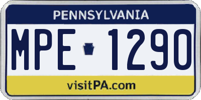 PA license plate MPE1290