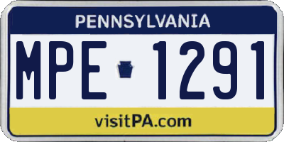 PA license plate MPE1291