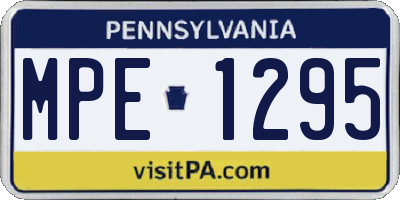 PA license plate MPE1295