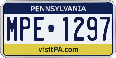 PA license plate MPE1297