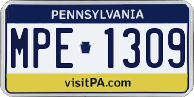 PA license plate MPE1309