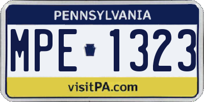 PA license plate MPE1323
