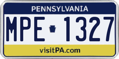 PA license plate MPE1327