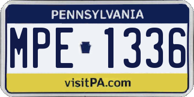 PA license plate MPE1336