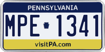 PA license plate MPE1341