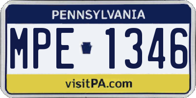 PA license plate MPE1346