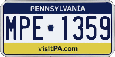 PA license plate MPE1359
