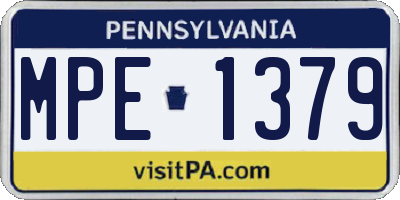 PA license plate MPE1379