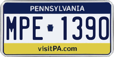 PA license plate MPE1390