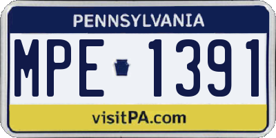 PA license plate MPE1391