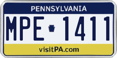 PA license plate MPE1411