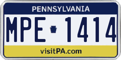 PA license plate MPE1414