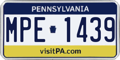 PA license plate MPE1439