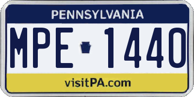PA license plate MPE1440