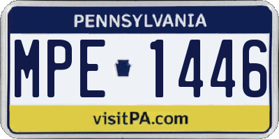 PA license plate MPE1446