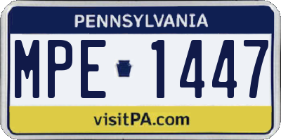 PA license plate MPE1447