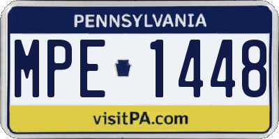 PA license plate MPE1448