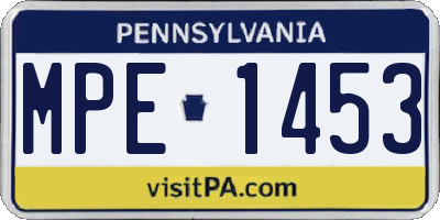 PA license plate MPE1453