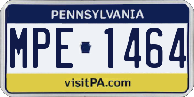PA license plate MPE1464