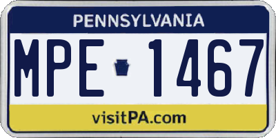 PA license plate MPE1467