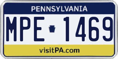 PA license plate MPE1469