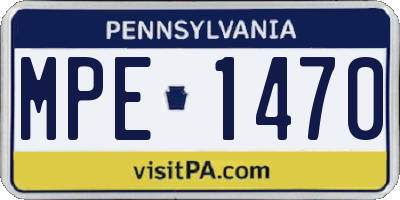 PA license plate MPE1470