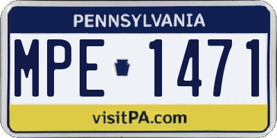 PA license plate MPE1471