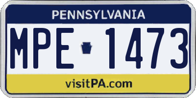 PA license plate MPE1473