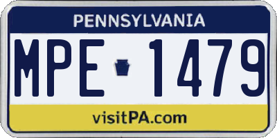 PA license plate MPE1479