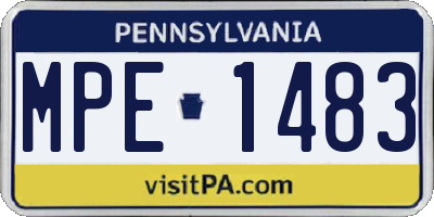 PA license plate MPE1483