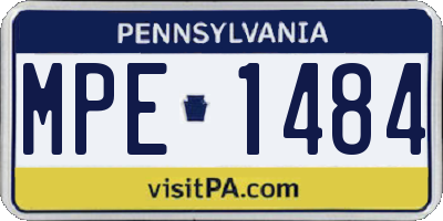PA license plate MPE1484